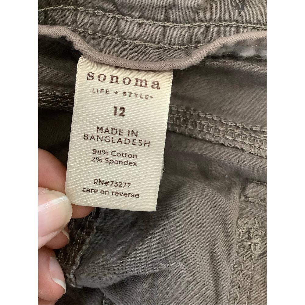 Sonoma Goods for Life Women's 12 Grey Cargo Shorts Utility Gorpcore Y2K W8-7 - Picture 5 of 6